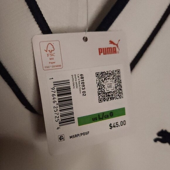 Puma New White Sleeveless Activewear Dress Large - Picture 5 of 7